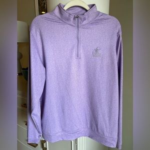 Peter Millar 1/4 Q Zip Pullover, Size L, purple, Troon. Roth logo, worn 8 times